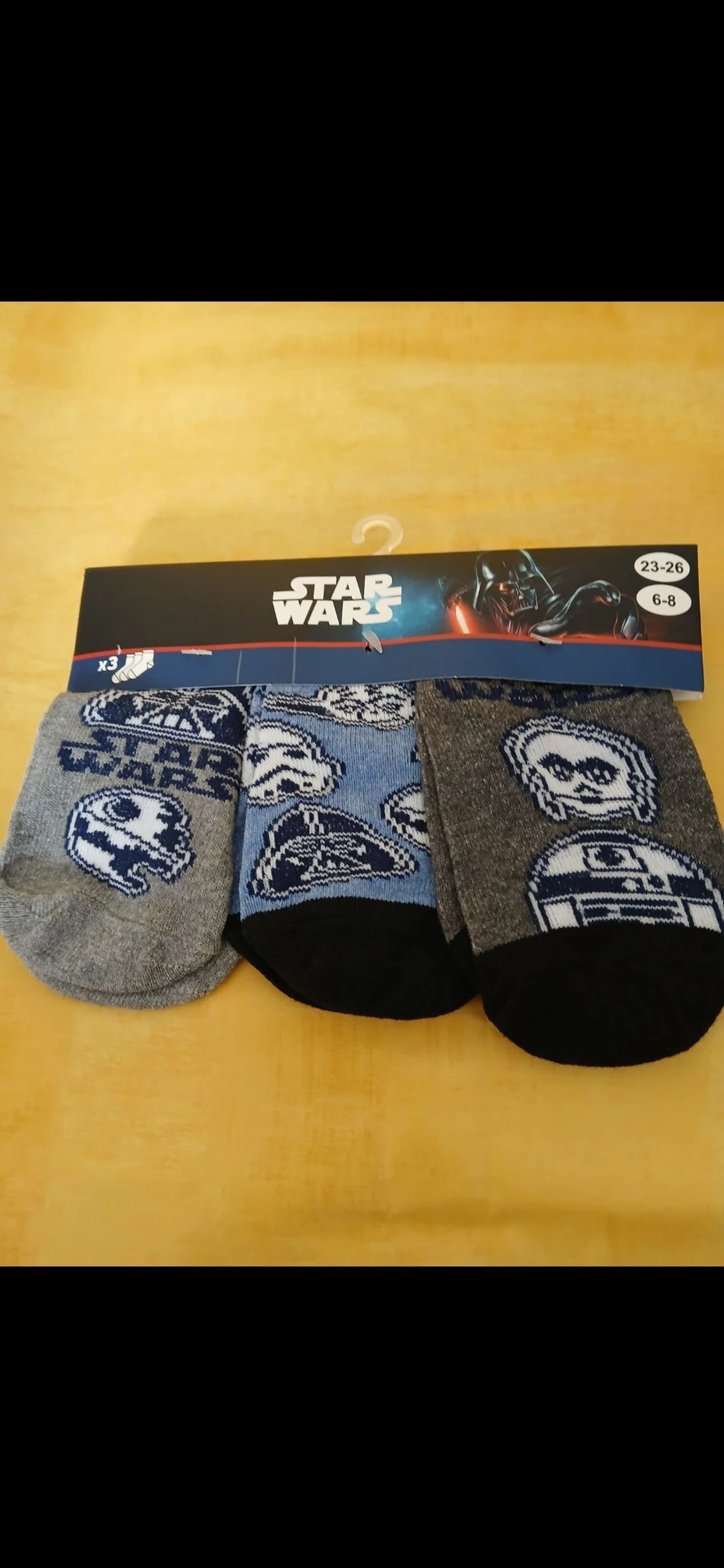Lot 3 paires de socquettes mi chaussettes star wars 23/26